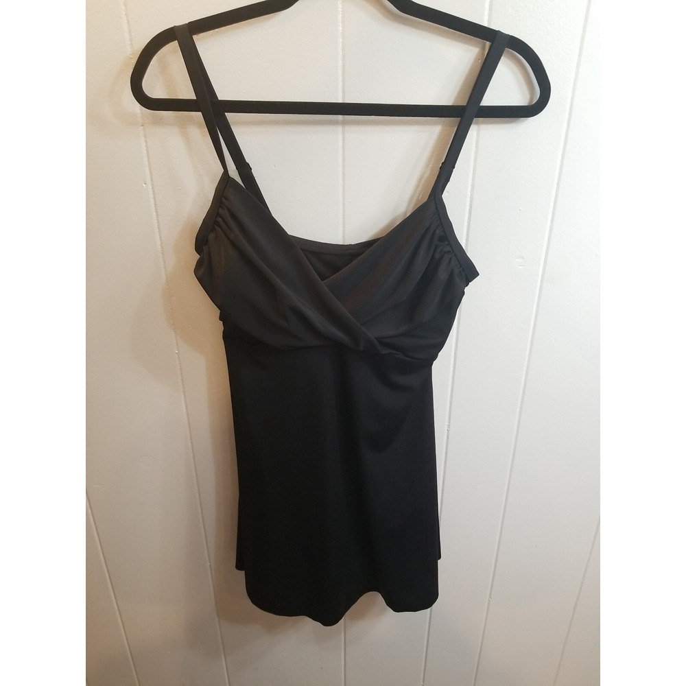 Shore  Club Women's Tankini  Black One Piece Swimsuit Size 10‎ Versatile